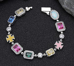 Gold-Plated Hip-Hop Gemstone Necklace - titanium chain variant