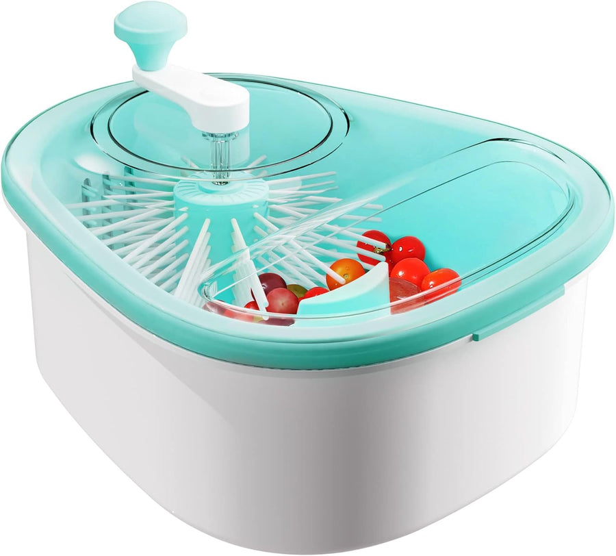 JOYLOOP Large Produce Rinse Bowl with Drain Basket and Vegetable Scrubber for Berries, Grapes, Salad, and Vegetables