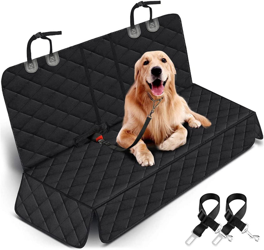 Waterproof Dog Car Seat Cover - Durable Back Seat Protector for Most Cars, SUVs, and Trucks (53” Width) - Black