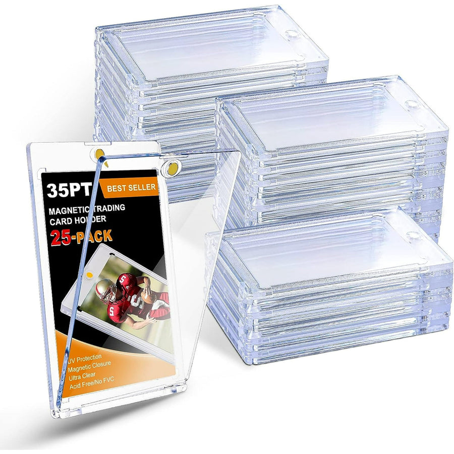 25 PCS 35pt One Touch Magnetic Card Holders,Suitable for Baseball Football Sports Card Protector,Trading Card Collection Hard Case