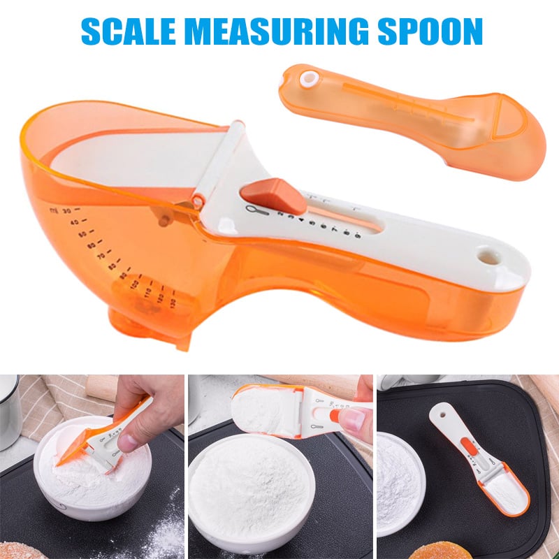 Magnetic Adjustable Seasoning Measuring Spoon - orange kitchen measuring gadget