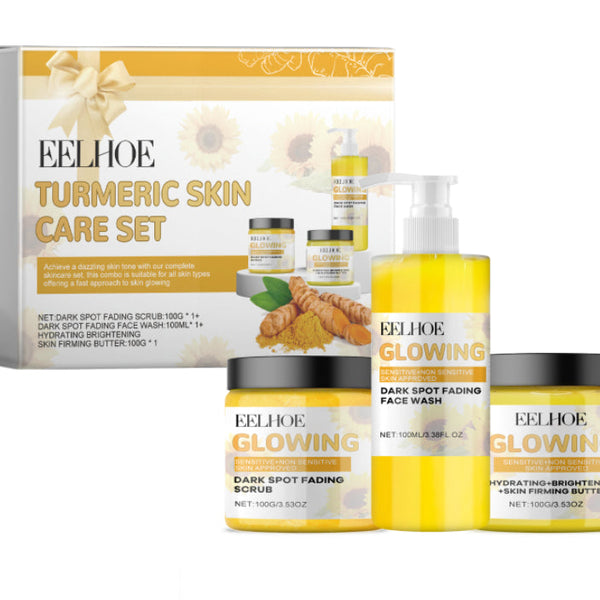 Turmeric Skincare Set - cleanser cream and scrub 3-piece set